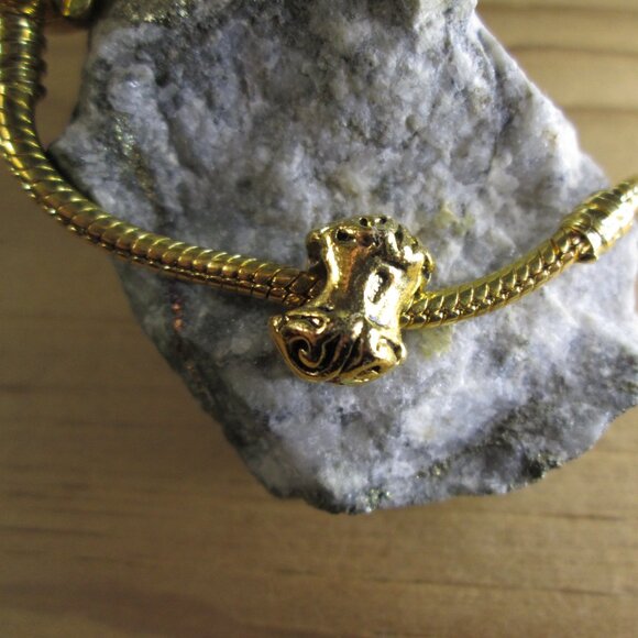 Antiqued Gold Plated Sterling Silver Ornament Spacer European Charm - Picture 3 of 11